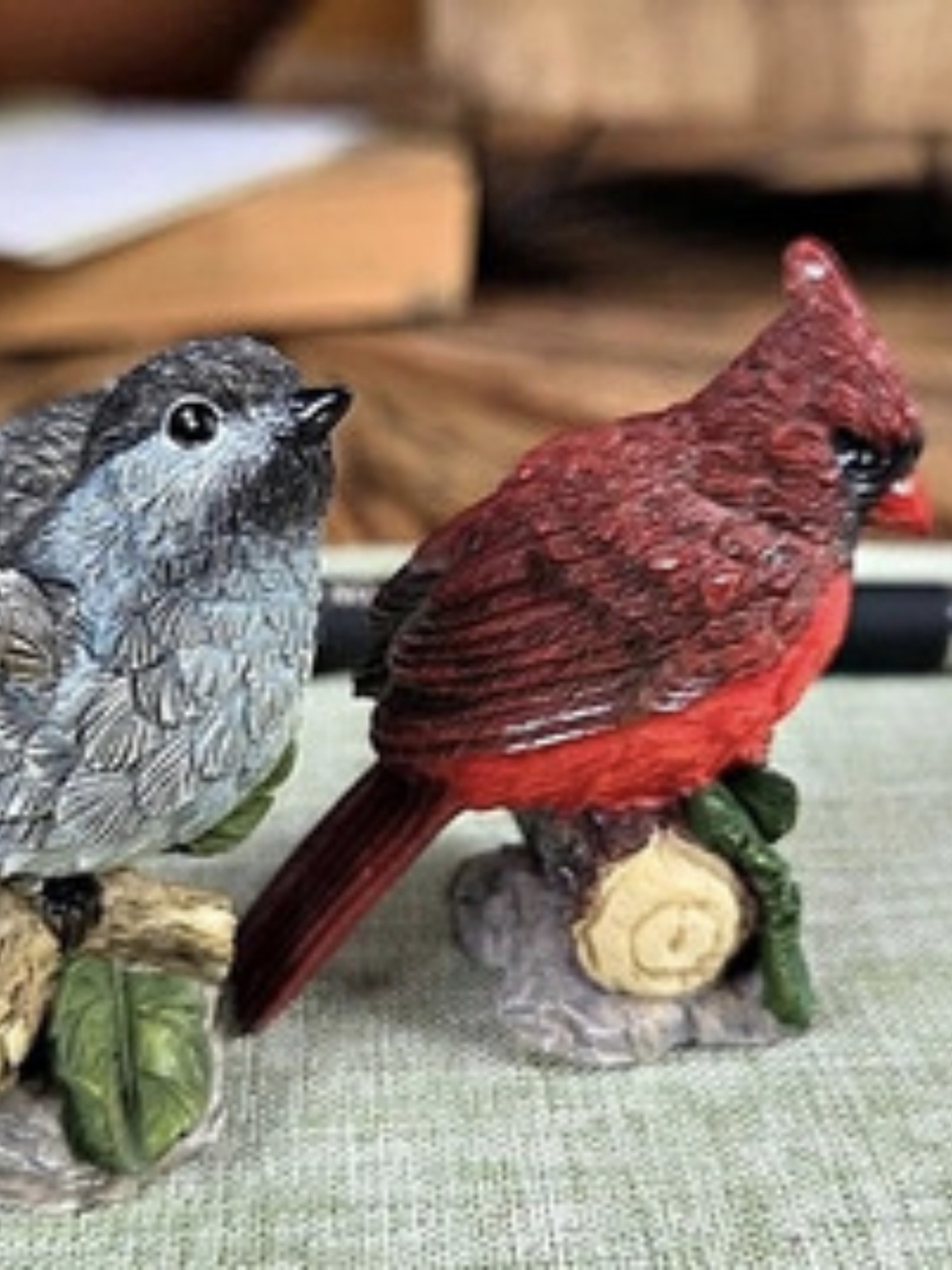 Avon Source of Fine Collectibles Bird Figurines (Cardinal and Chickadee)